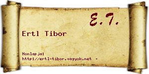 Ertl Tibor névjegykártya